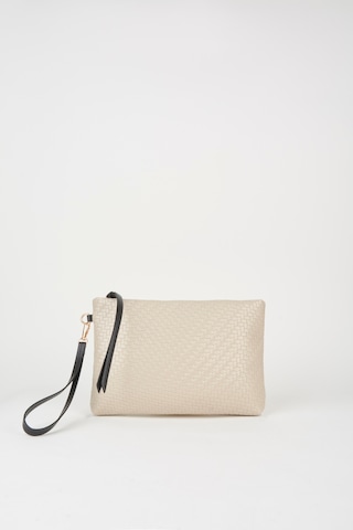 Vivaq Kadın Bellis Örgü Vizon Astarlı Suni Deri Bilek Askılı Portföy El Ve Clutch Çanta VİZON