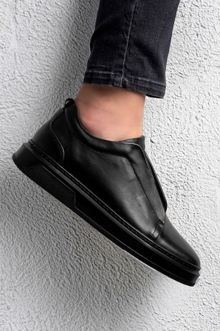 Ducavelli Espo Erkek Hakiki Deri Sneaker, Lastikli Sneaker, Hakiki Deri Sneaker, Erkek Sneaker Siyah