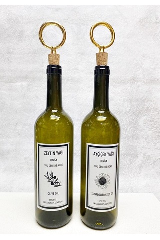 Altın Halka Mantar Tıpalı 750ml Yeşil Şişe Etiketli Yağlık Yağdan