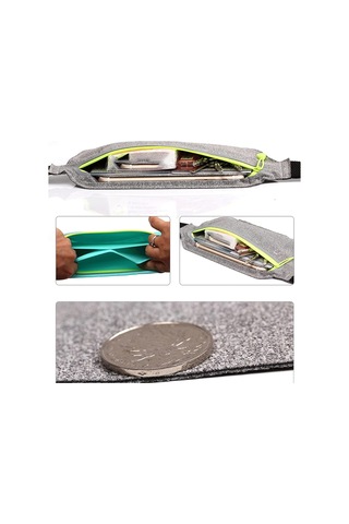 Bel Çantası Gizli Bel Çantası, Hafif Koşu Bel Çantası, Su Geçirmez, Ultra İnce Siyah A47 Siyah