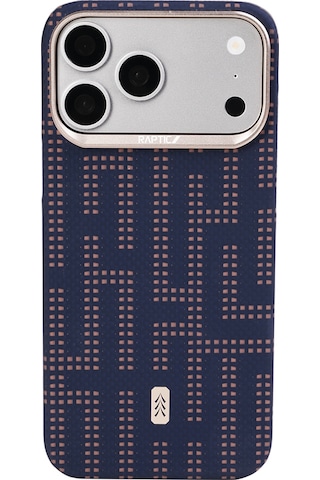 Apple Uyumlu iPhone 17 Pro Kılıf M-safe Şarj Özellikli Raptic Aramid Skin Serisi Kapak Lacivert Lacivert