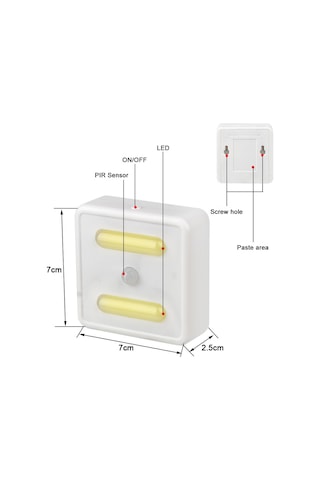 Konesam Td002 Hareket Sensörlü Uv Cihazlı Led Lambası - Pilli Dolap Işığı, Tuvalet Işığı, Ev İçin Otomatik Açık/kapat, Mikrobakteri Öldürücü, Kolay Kurulum Beyaz