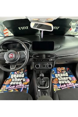 Vice City Desen Kaymaz Taban Dekoratif Oto Halı Paspas Üniversal Yıkanabilir Her Anahtarlık l