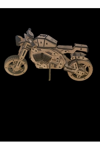 Ahşap Motosiklet Maketi Dekoratif El Yapımı 33 15 Cm