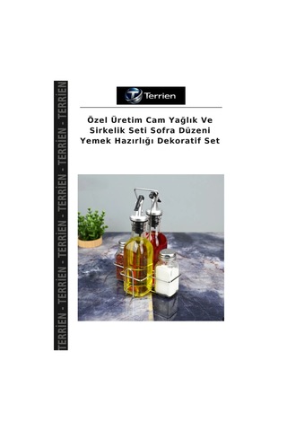 Özel Üretim Cam Yağlık Ve Sirkelik Seti Sofra Düzeni Yemek Hazırlığı Dekoratif Set Çok Renkli
