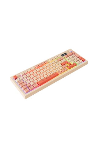Everest Kb-85 Sılent Pro Kablosuz Bej/pembe/turuncu Sessiz Rgb Wireless 2.4ghz + Bt Q Membrane Oyuncu Klavyesi
