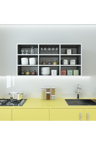 Kenzlife hazır mutfak hortus22 gri 060*120*22 banyo dolabı raflı kapaksız arkalıklı