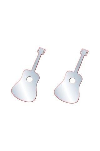 Aynalı Duvar Süsü Sticker 2 Adet Gitar Şekilli 34x15x0,6cm