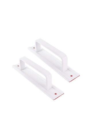 Vkemall Alüminyum Çelik Pencere Dolap Kaydırma Kapı Kolu, Delme Yok Kurulum, Modern Basit Tasarım, Beyaz, 2 Adet Beyaz