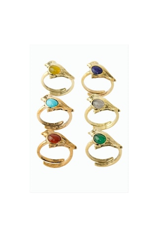 Kuş Doğaltaşlı Otantik Yüzük - Lapis N145 Çok Renkli 08828950