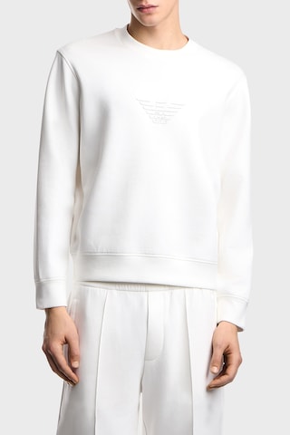 Emporio Armani Pamuklu Regular Fit Bisiklet Yaka Sweat Erkek Sweat Em004541 Af10013 M0306 Beyaz