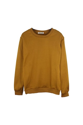 Dolıty Erkek Kadın Bisiklet Yaka Polar Kazak Düz Jumper Açık Kahverengi