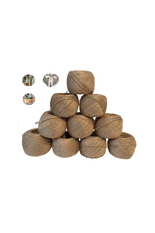 Viaforest 10 X 100 M Jüt İp, İp, Doğal, Bahçe, Bitkiler, El İşi İçin, Paket İpi
