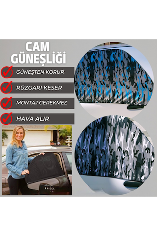 Rs Otomobil Yan Cam Perdesi Arka Güneşlik Siyah 1 Adet