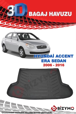 Hyundai Accent Era Sedan 2006-2016 3D Bagaj Havuzu Bizymo