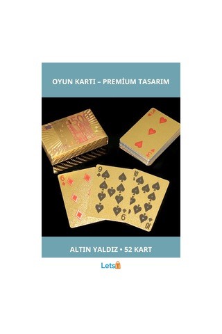 Varaklı Euro Oyun Kartı Suya Dayanıklı Lüks Tasarım 1 Adet