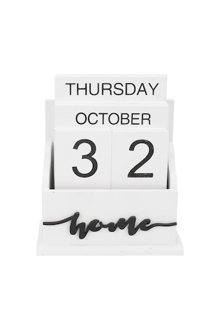 Ahşap Midye Kabuğu Masa Bloğu Takvim Hafta Ay Tarih Gösterimi