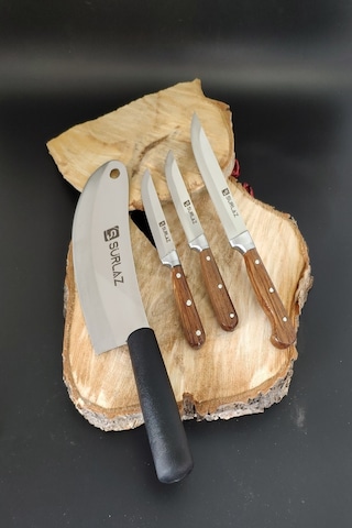 Sürmene Mutfak Bıçak Seti Kahverengi - Siyah