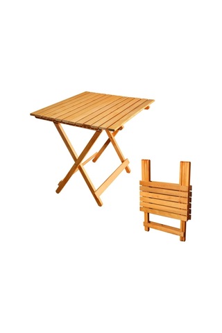 Mavitrend Ahşap Katlanır Masa Ve Tabure Piknik Kamp Bahçe Masası Ve Tabure 1 Masa 4 Tabure Takım Meşe