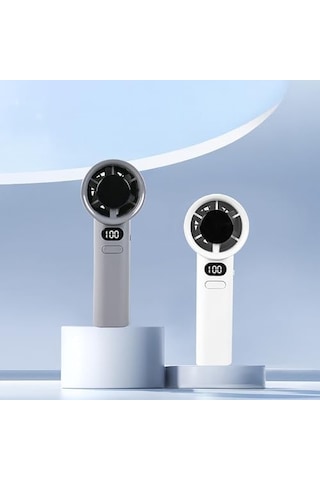 Senon M11 Dijital Led Göstergeli Portatif Fan Mini Vantilatör Soğutucu El Fanı Gri