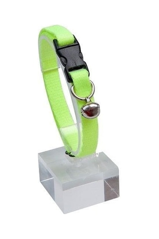 5 Adet Neon Sarı Zilli Ayarlanabilir Kedi Boyun Tasması 22-30 Cm-21507