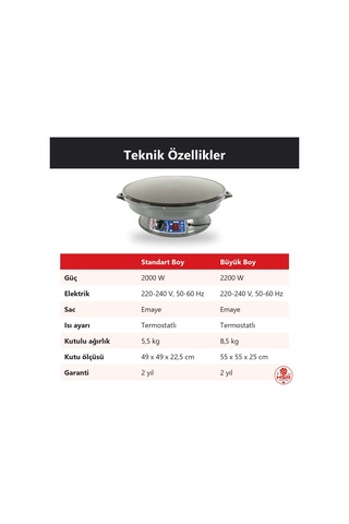 Hsr Home Living Elektrikli Termostatlı Katmer Sacı