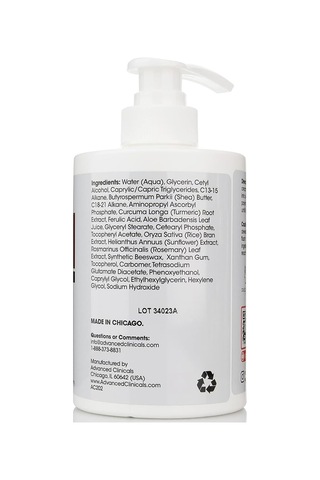 Advanced Clinicals Vitamin C + Turmeric Yüz ve Vücut Kremi 444 ML