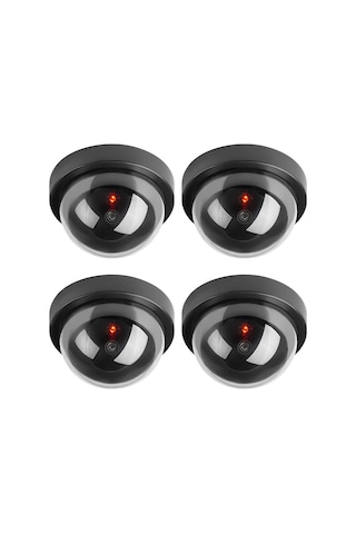 4 Adet Led Işıklı Dome Kamera Taklit_Sahte_Tavan Caydırıcı Kamera