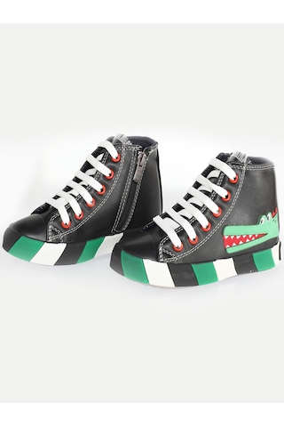 Timsah Ortopedik Destekli Siyah Erkek Çocuk Sneakers Siyah