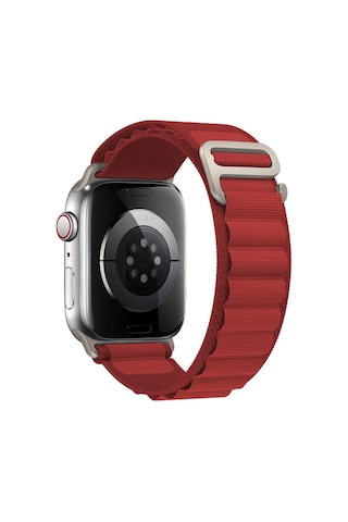 Newface - 267 - Apple Watch Uyumlu 42mm Mountain Kordon - Csmo-tex - - Kırmızı
