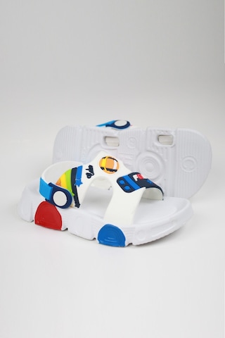 Günlük Unisex Çocuk Sandalet Esnek Kaymaz Taban Yazlık Ev Okul Kreş Ayakkabı Ps940-ps955 Beyaz - Lacivert