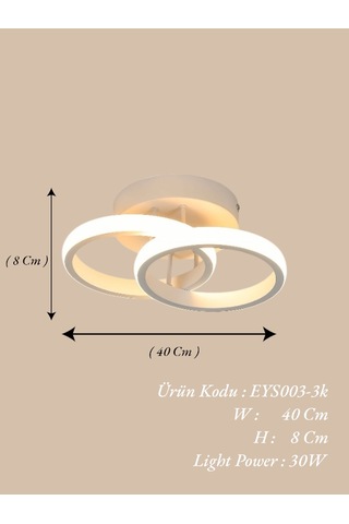 Beyaz İkili Yuvarlak 3 Renk Kumandalı Beyaz&sarı&günış. Ledavize Beyaz