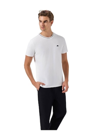 Ellesse 6sm5058-of Bisiklet Yaka Erkek Triko T-shirt - Kırık Beyaz