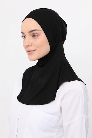 Altobeh Kadın Tesettür Pratik Boyunluklu Hijab - Sporcu Bone Siyah