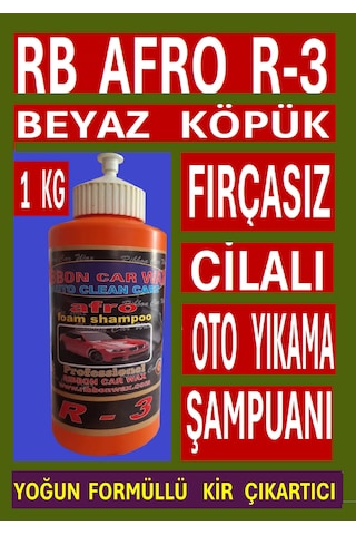 Rb Afro R-3 Fırçasız Oto Yıkama Şampuanı Beyaz Köpük 1 Kg