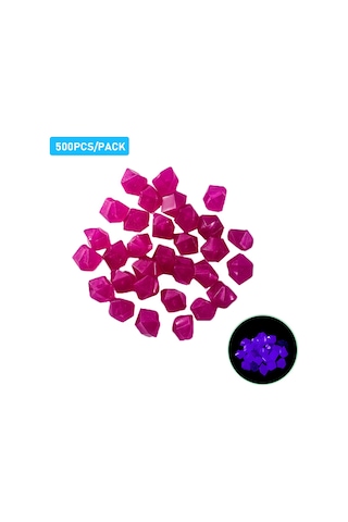 Folinda 500 Adet Porfir Renkli Reçine Işıklı Taşlar - Akvaryum, Bahçe Dekorasyonu İçin Gece Parlayan Mini Figürler