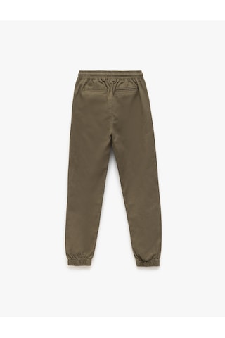 Koton Beli Bağcıklı Cep Detaylı Pamuklu Gabardin Jogger Pantolon Haki 6wkb40003tw Haki
