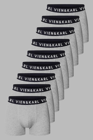 Erkek Gri 9'lu Paket Düz Likralı Boxer Şort