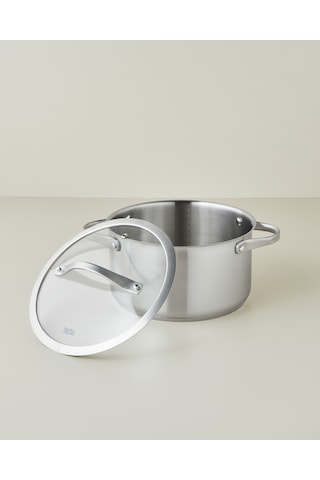 Hecha Paslanmaz Çelik Derin Tencere 24x13 Cm Silver