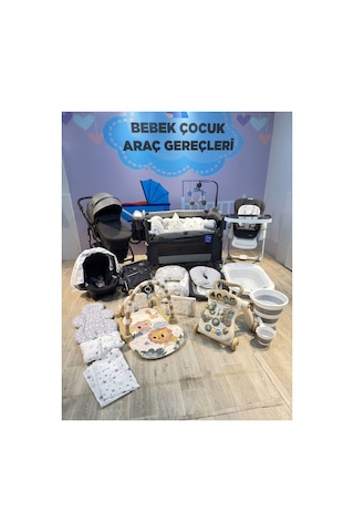 Yeni Doğan Prego Sunny Lüx Bebek Çeyiz Seti 40 Parça Gri Gri