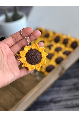 Amigurumi Ayçiçeği Anahtarlık