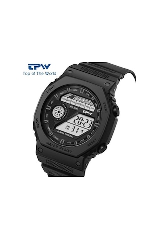 Yingfu Black Tpw Upper Brand Men Digital Watches Fashion Sports Men Band Watches Men Led Screen Watches Siyah
