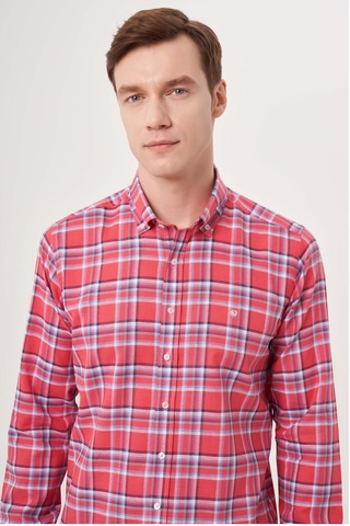 Bisse Erkek Regular Fit Paşa Yaka Spor Gömlek Kırmızı Gm23y231026 D24 Kırmızı