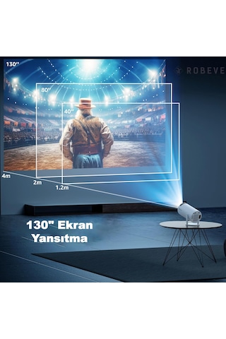 Robeve Mini Projeksiyon Taşınabilir Projeksiyon Cihazı Hd