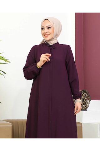 Nevayla Moda Salaş Kesim Tesettür Ferace / Mürdüm-f120 Mürdüm
