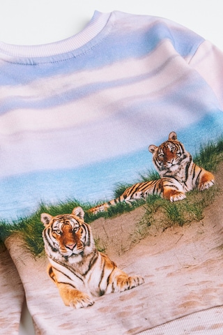 Kaplan Desenli Çocuk Sweatshirt Mavi