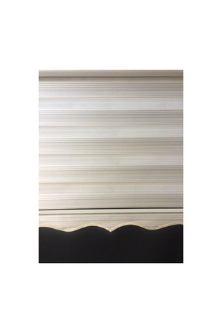 Sarı Sim Çizgi Detaylı Pliseli Zebra Stor Perde Beyaz - 97810400 Beyaz