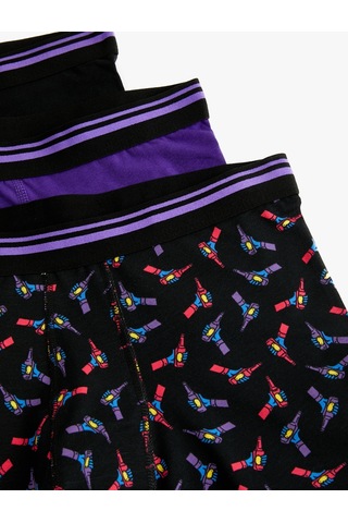 Koton 3'Lü Boxer Seti Baskılı Çok Renkli Mavi 4Slm90086Mk