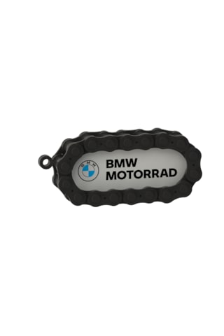 Bmw Logolu Özel Tasarım Zincir Detaylı Motosiklet Anahtarlığı Açık Mavi