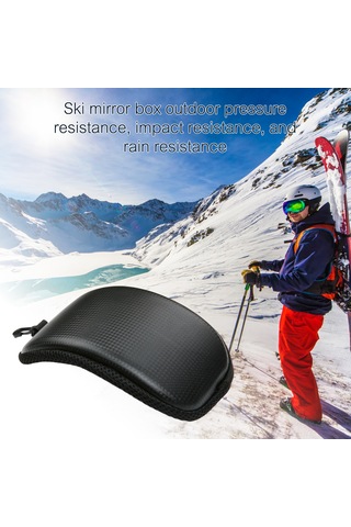 Erkek Ve Kadınlar İçin Kanca İle Ark Şeklinde Su Geçirmez Kar Gözlük Kılıfı - Kayak Ve Snowboard İçin İdeal Black